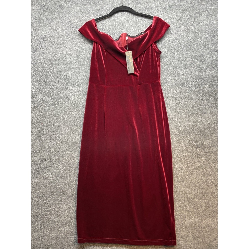 Wine Red 1960's Velvet Bodycon Vintage Dress From Retro Stage NWT Small